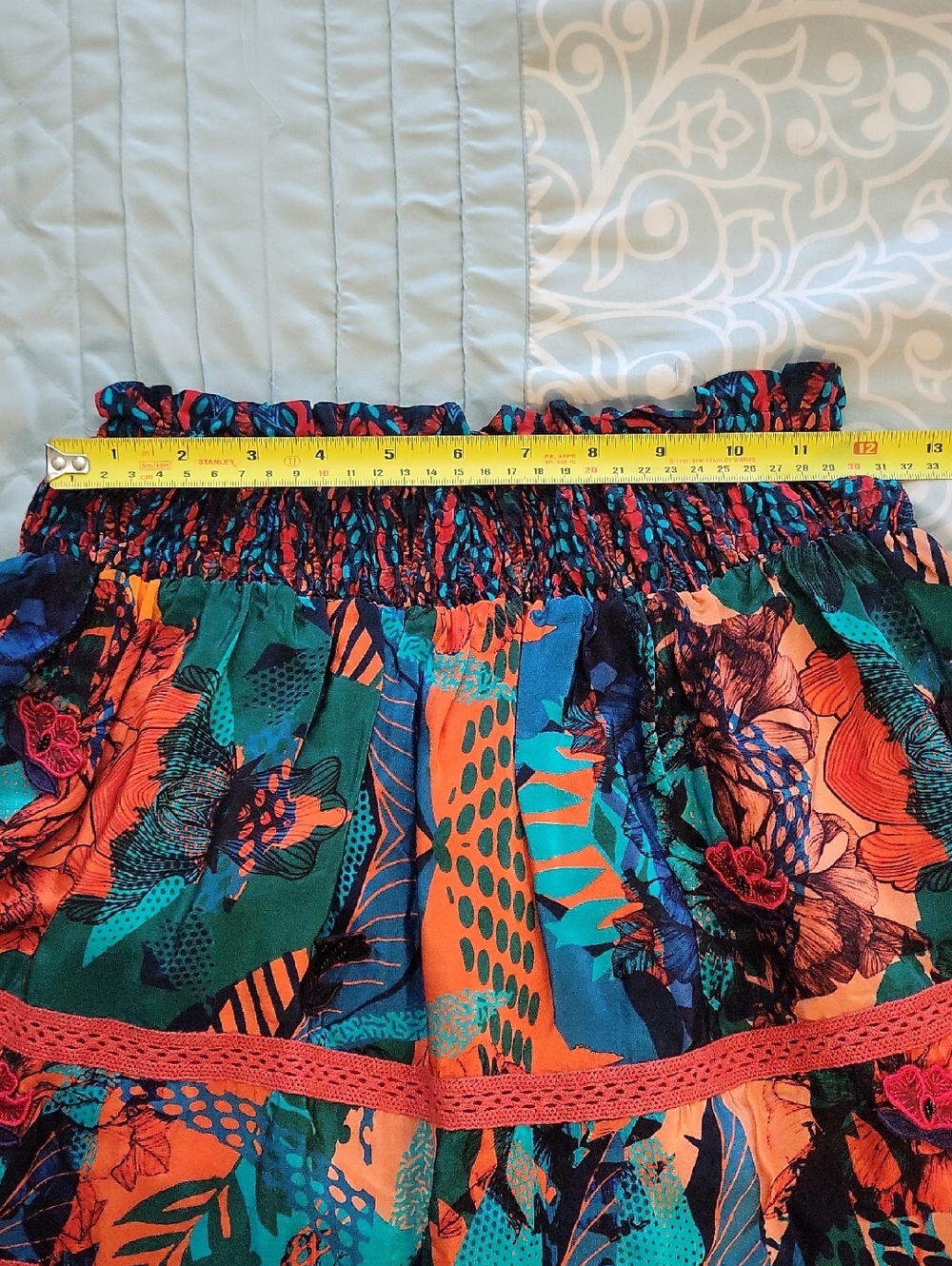 NWT Anthropologie Ellie embroidered tiered skirt from the Bhanuni By Jyoti - Picture 7 of 7